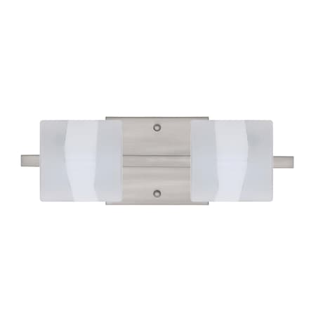 Besa Lighting Paolo Vanity, Opal-Frost, Satin Nickel Finish, 2x5W LED 2WS-787399-LED-SN